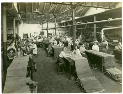 Finishing Room, Carpet Factory, 1923 by English Photographer